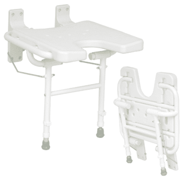 Duschklappsitz DKS 130 mit Ausschnitt, weiß